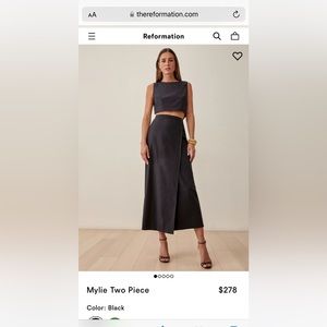 Reformation Mylie Two Piece, black, size 8
